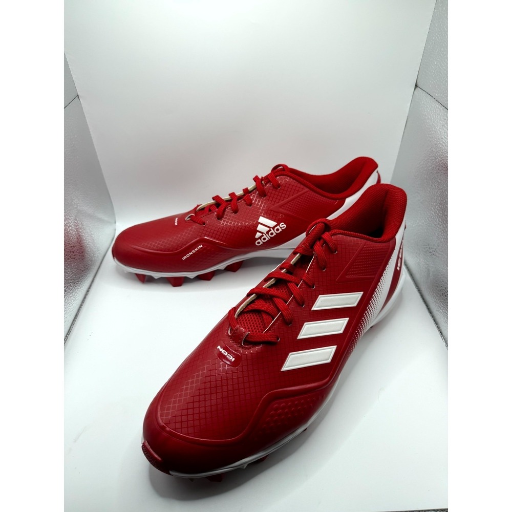 Adidas Icon 7 MD S23913 Mens 14 Team Power Red White Lace Up Baseball Cleats